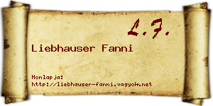 Liebhauser Fanni névjegykártya