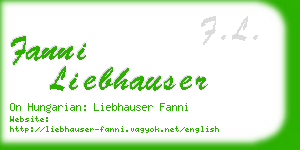 fanni liebhauser business card